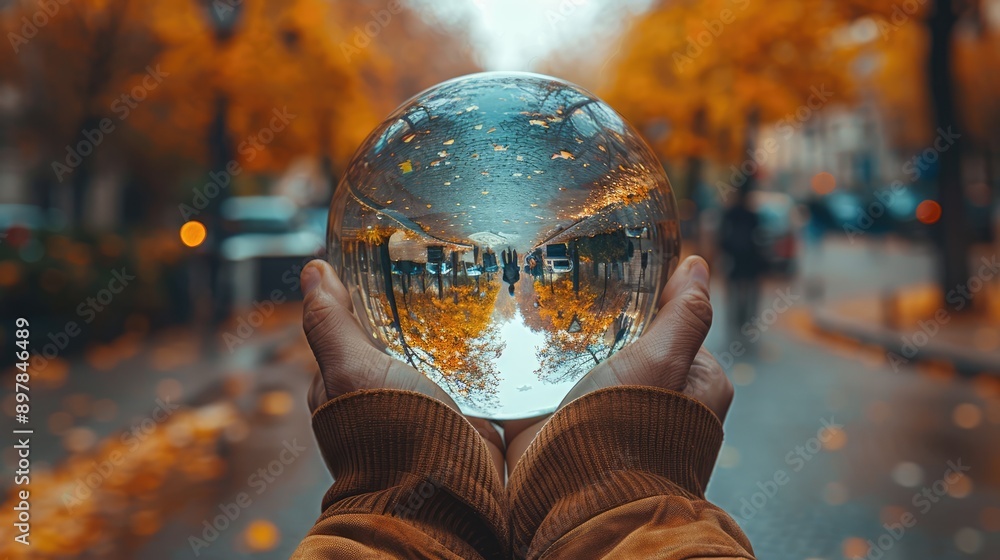Take a picture of a reflection in a crystal ball.