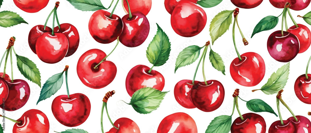 cherry pattern background watercolor style2 cherry pattern background watercolor style2