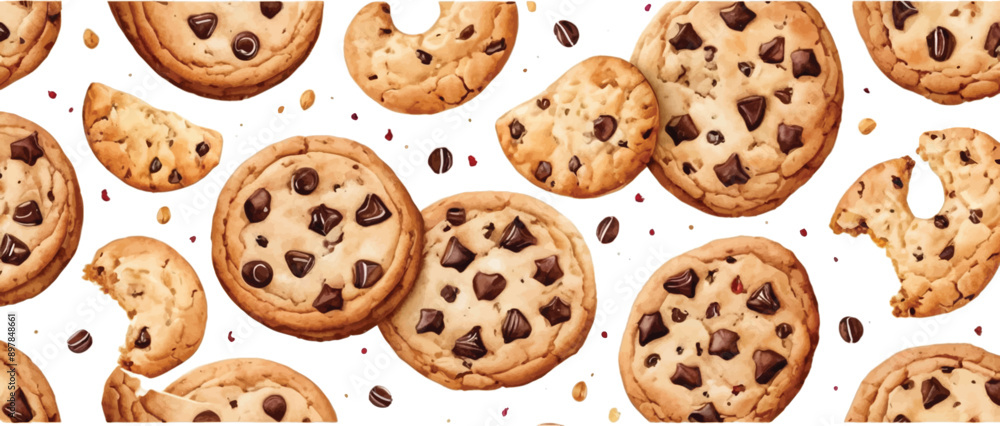 cookies pattern background watercolor style1 cookies pattern background watercolor style1