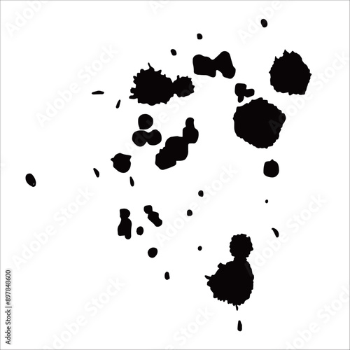 Paint black pigment spray splash stain illustration spots