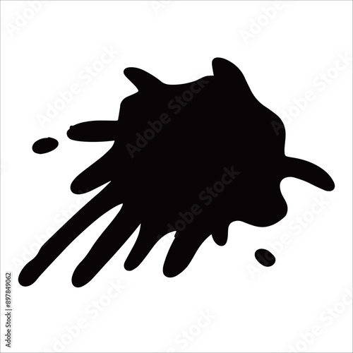 Paint black pigment spray splash stain illustration spots