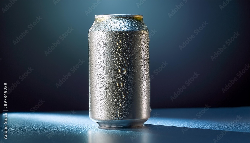 A beer can with realistic shadowing to give a 3D effect, set against a plain background to e A beer can with realistic shadowing to give a 3D effect, set against a plain background to e