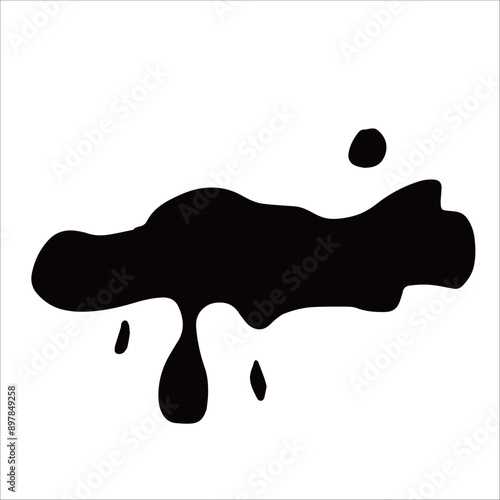 Paint black pigment spray splash stain illustration spots
