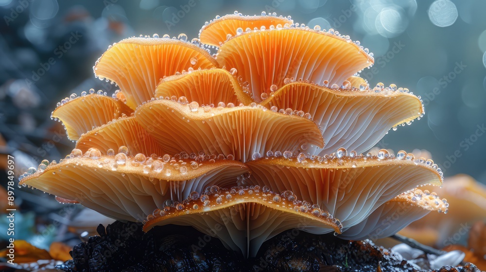 The fine details of a mushroom’s gills