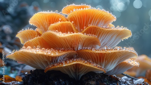 Obraz na płótnie The fine details of a mushroom’s gills w salonie