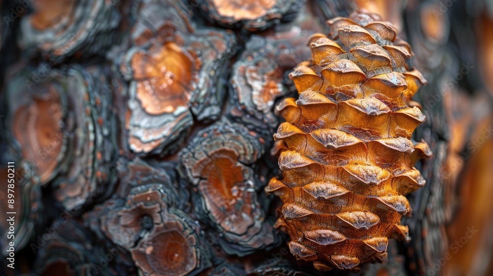 The fine texture of a pine cone