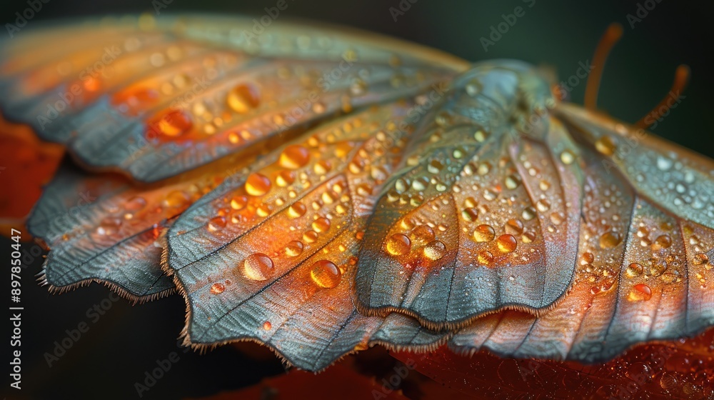 The fine textures and patterns of a butterfly chrysalis