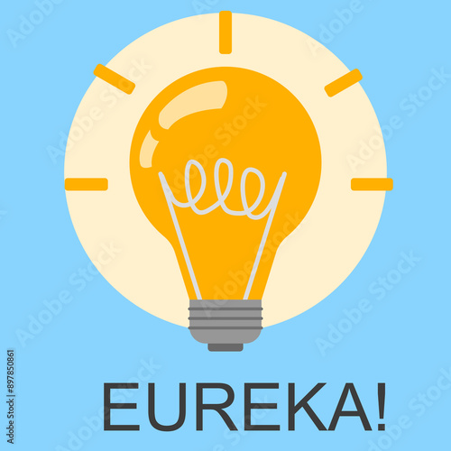 vector illustration of eureka light bulb photo