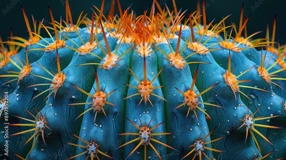 The texture and details of a cactus spines
