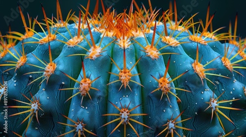 Obraz na płótnie The texture and details of a cactus spines w salonie