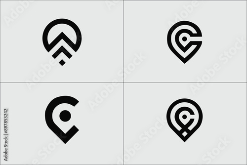 Travel, tourism agency logo design, icons and symbols, 