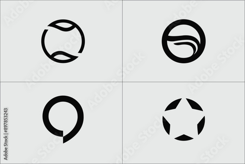 Modern and Minimal layered letter C logo, simple initial C monogram logo vector template, Set of creative initial letter c logo design