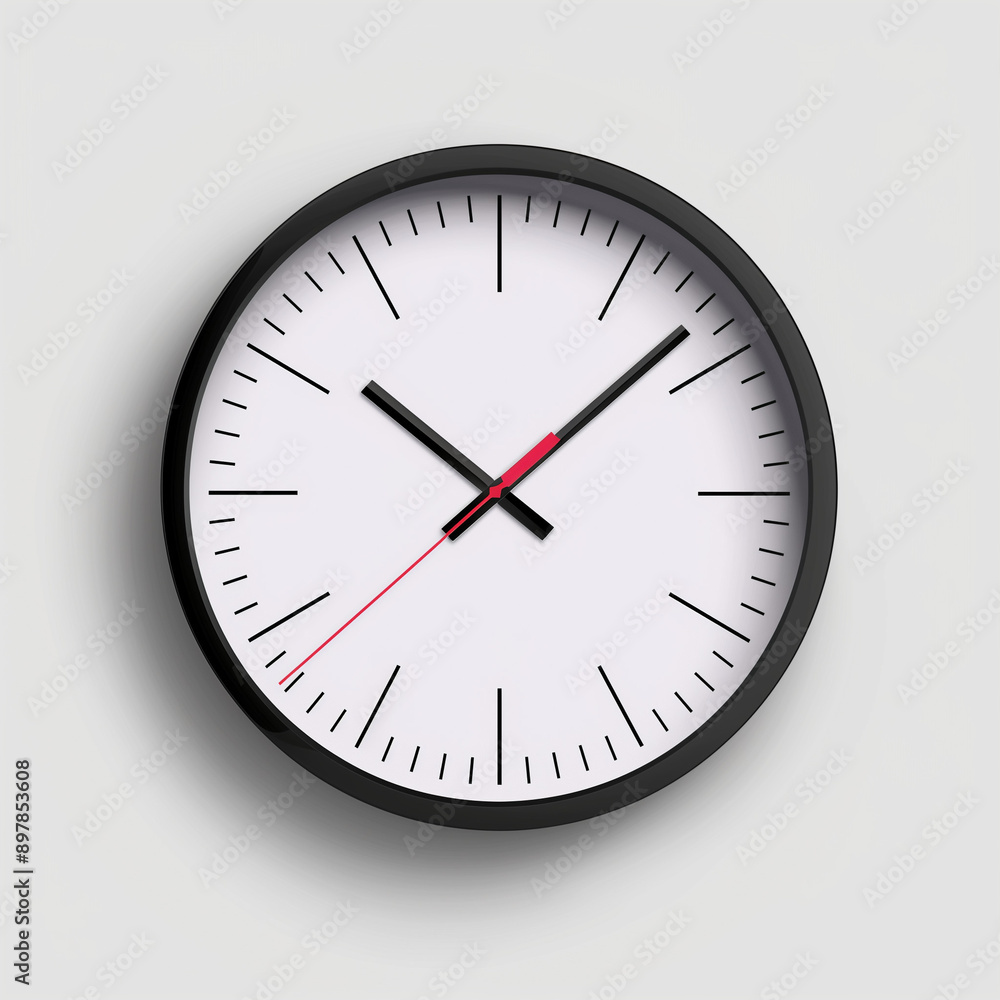 Isolated on white background Minimalist style wooden wall clock, Isolated on white background Minimalist style wooden wall clock,