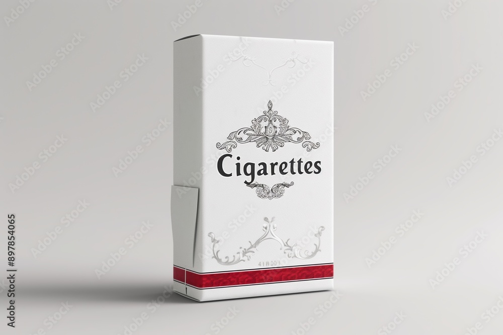 Isolated White Red Pack of Cigarette Container on Blank White Background Generative Illustration Isolated White Red Pack of Cigarette Container on Blank White Background Generative Illustration