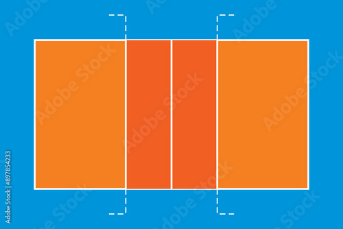 volleyball court top view vector illustration