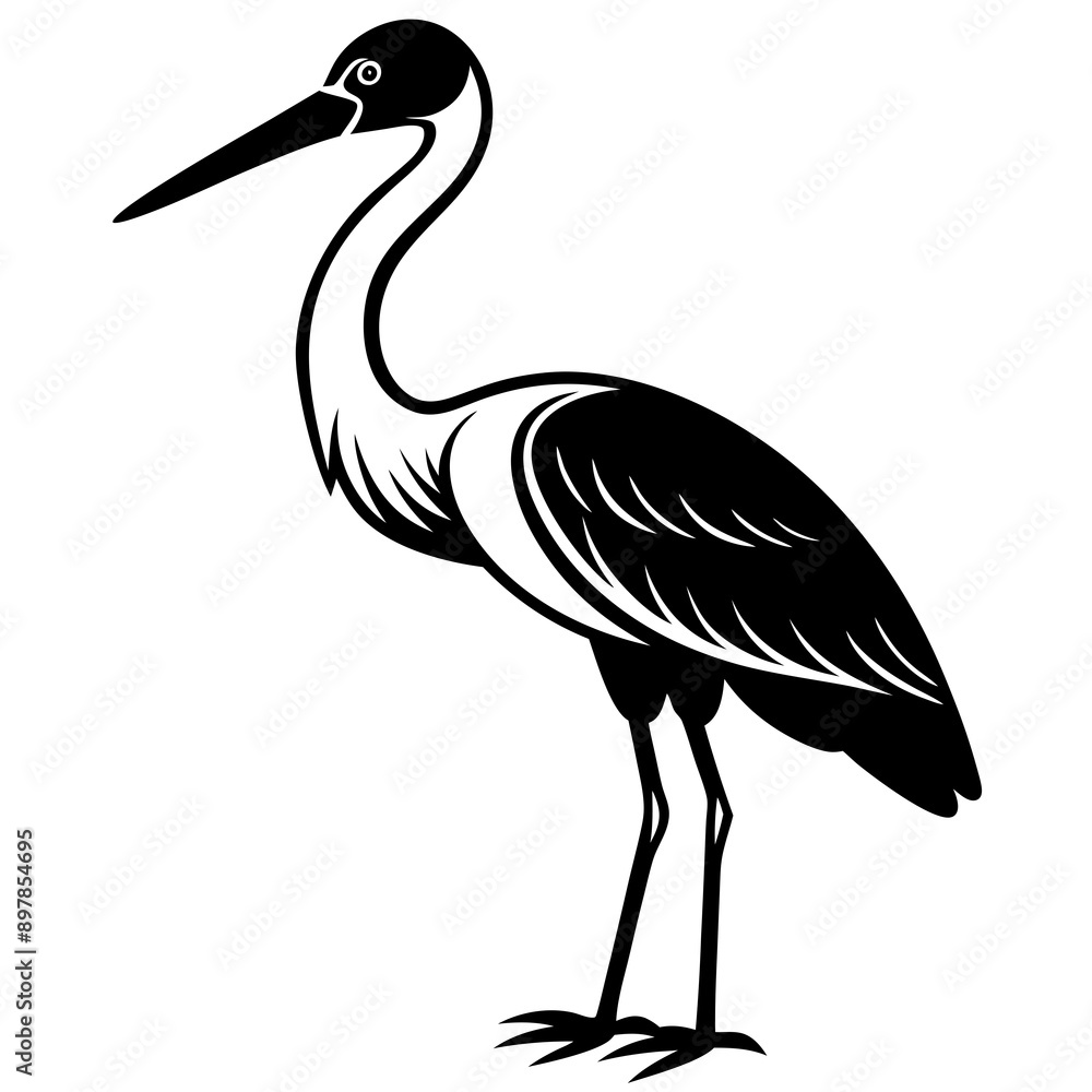 Obraz premium Stork icon silhouette vector illustration