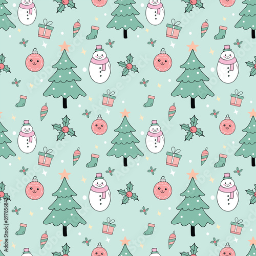 seamless pattern with christmas trees