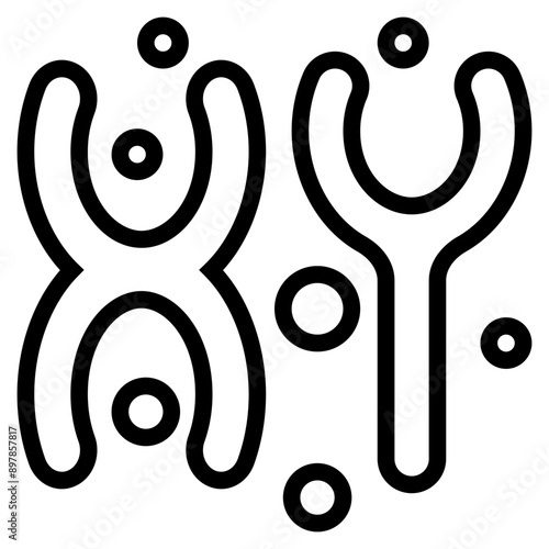 Chromosome Line Icon Illustration