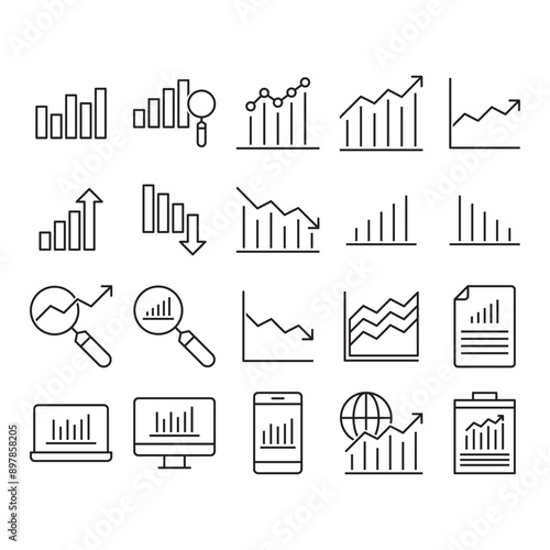 Chart Report Icon Set