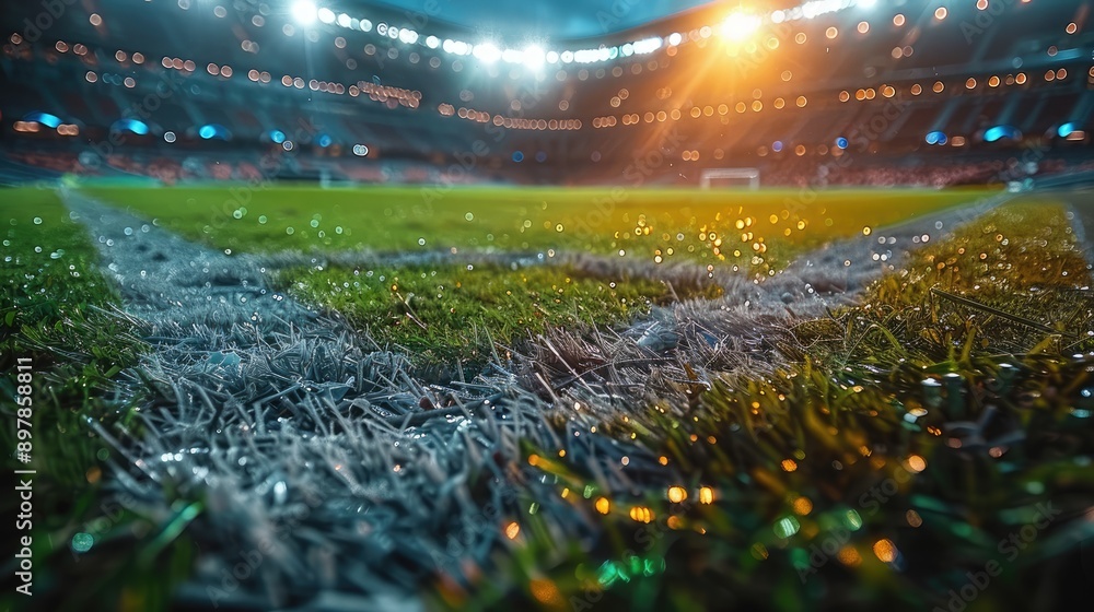 Blurry sports stadium during a game