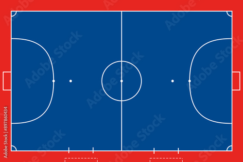 futsal court size and dimension vector illustration