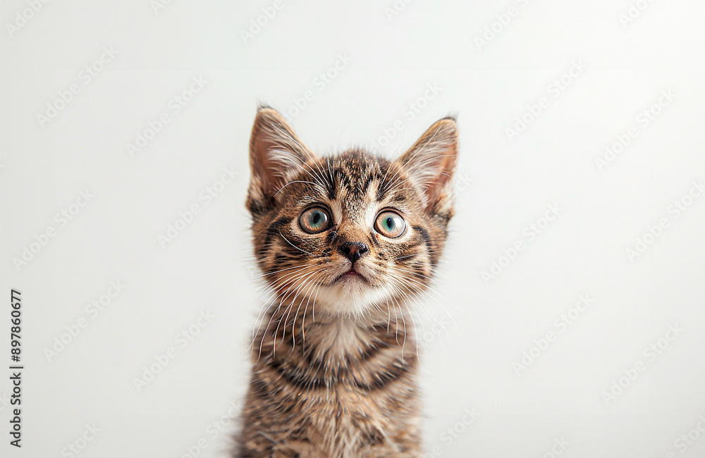 Hilarious cat on white backdrop Hilarious cat on white backdrop