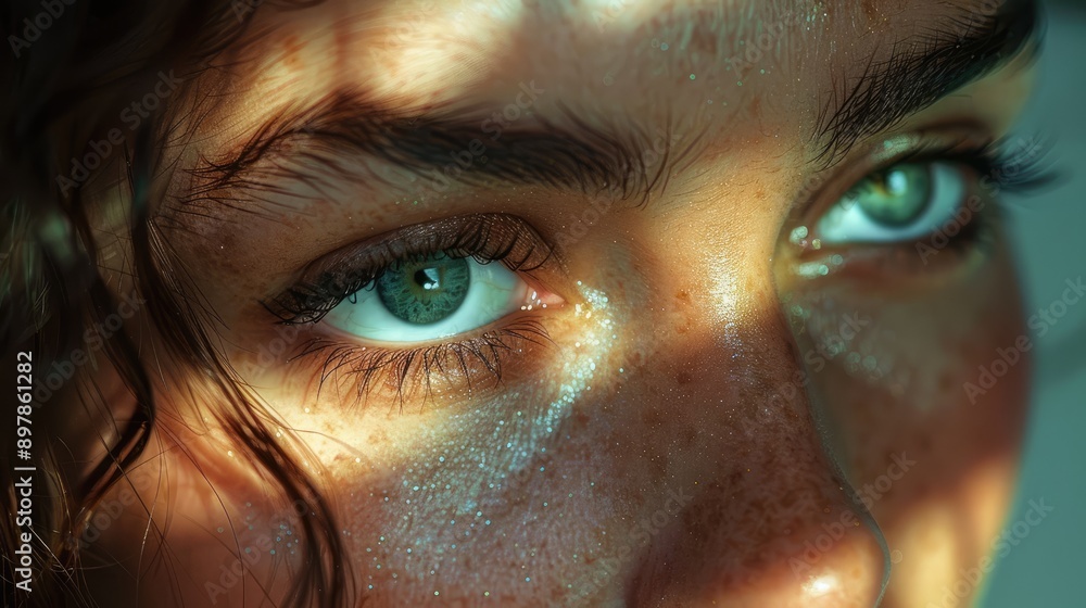 Capture the contrast between light and dark on a face