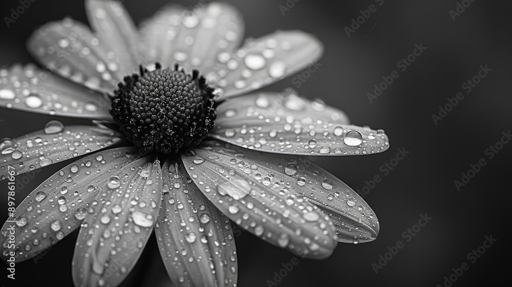 Capture the details of a flower in black and white
