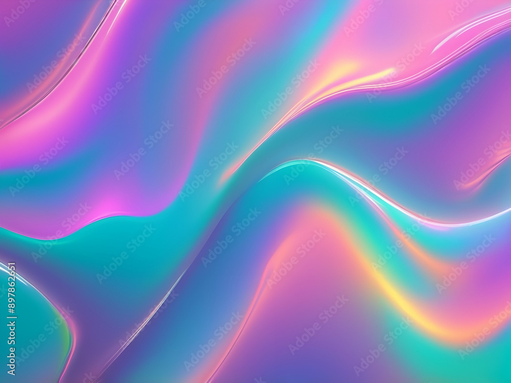 Obraz premium abstract dreamy Holograph Rainbow Overlay Neon Iridescent Fluid Light Background