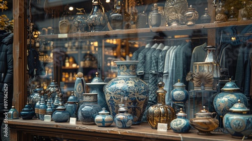Obraz na płótnie Capture the intricate reflections in a shop window display. w salonie