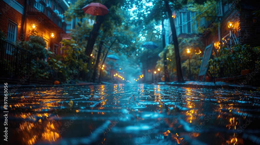 Capture the mood of an empty street at night