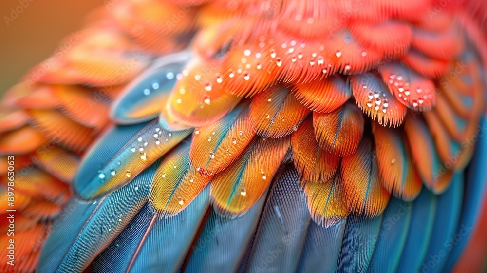 A close-up of a hummingbird’s feathers, emphasizing their iridescent qualities
