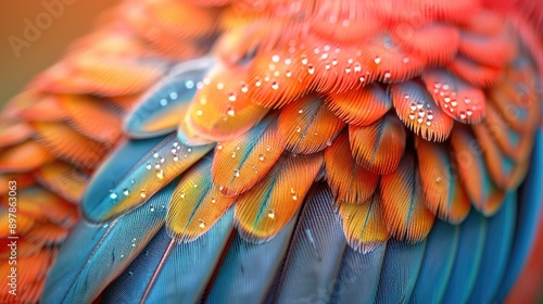 Obraz na płótnie A close-up of a hummingbird’s feathers, emphasizing their iridescent qualities w salonie