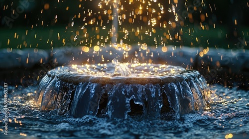 Obraz na płótnie Capture the movement of water in a fountain w salonie