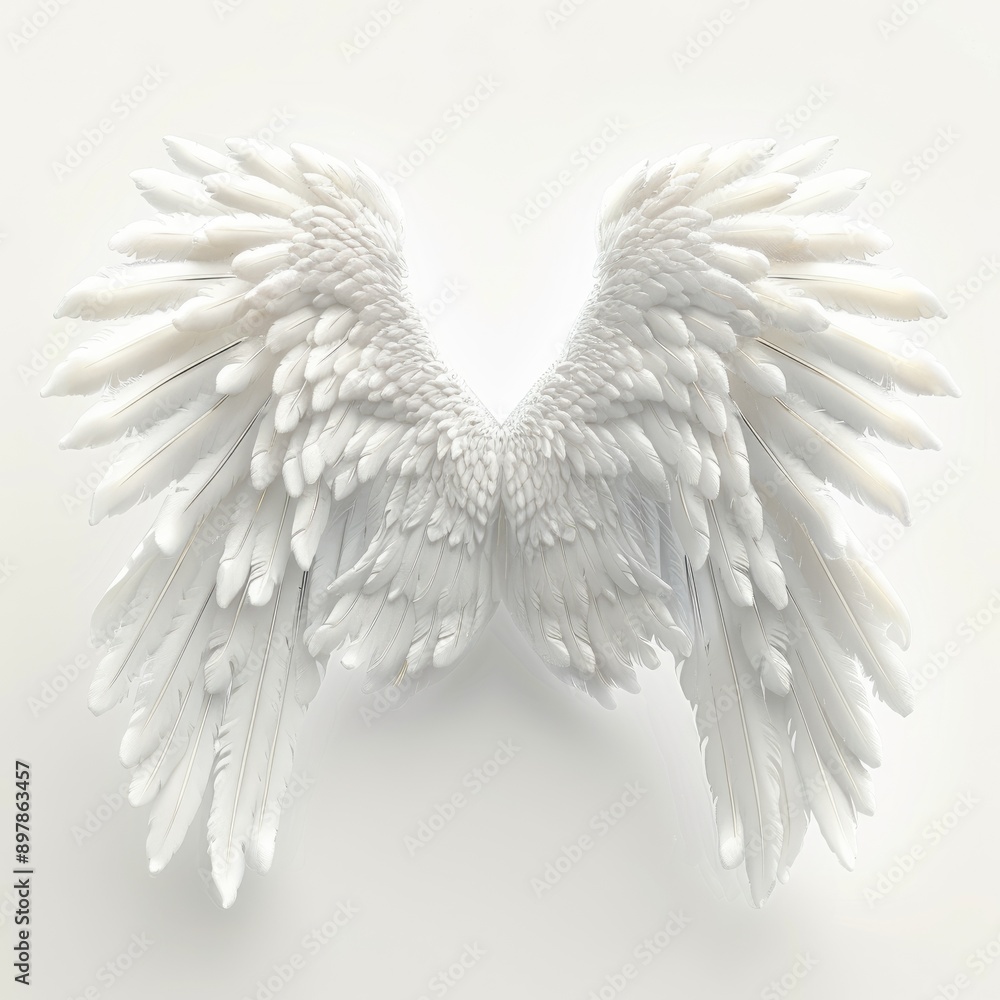 A Pair of White Feathery Angel Wings A Pair of White Feathery Angel Wings