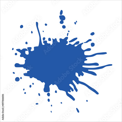 Paint blue pigment spray splash stain illustration spots