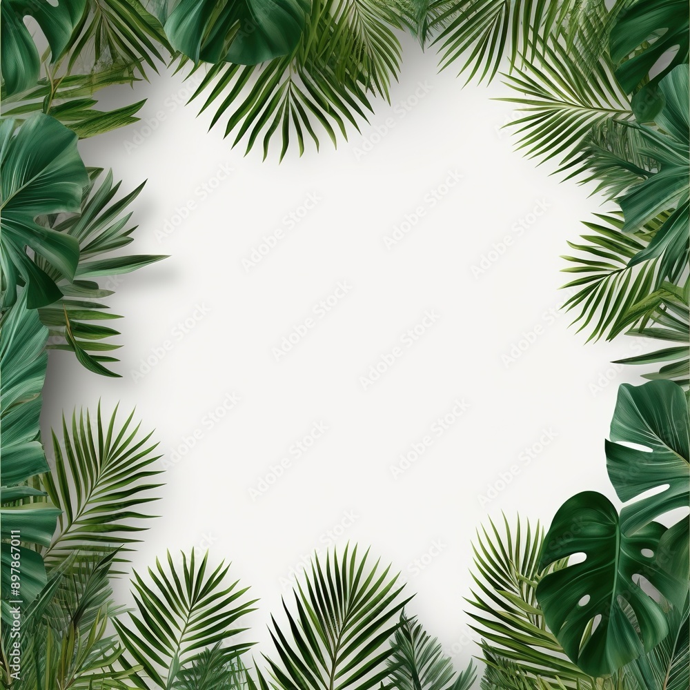 frame of palm leaves frame of palm leaves