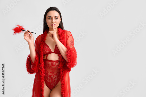 Beautiful young woman in un...