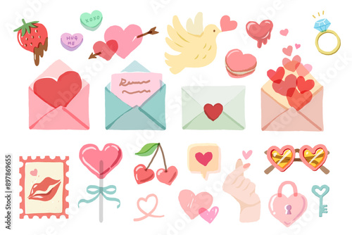 ハートイラストセット バレンタイン 母の日