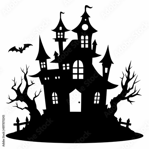Wallpaper Mural HAUNTED HOUSE SVG , Halloween Bundle Svg, Halloween haunted house, Instant Download, silhouette, Svg cut file, clip art, Cricut, Spooky House SVG, Bats Torontodigital.ca