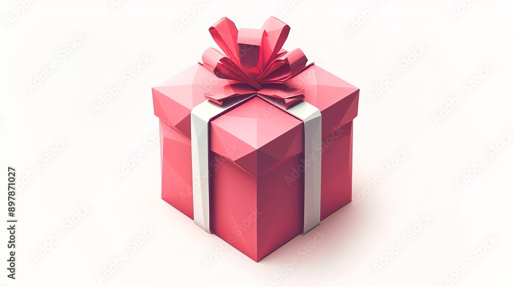 A beautifully wrapped red gift box with a decorative bow, perfect for any special occasion A beautifully wrapped red gift box with a decorative bow, perfect for any special occasion