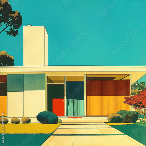 Mid-Century Modern Home - Technical and Elevation Drawings	 photo