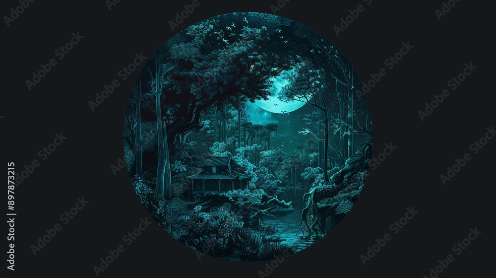 Obraz premium Eco-Friendly Background for World Ozone Day: Green Planet and Trees