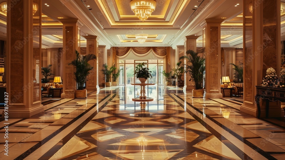 Luxurious modern hotel reception Luxurious modern hotel reception