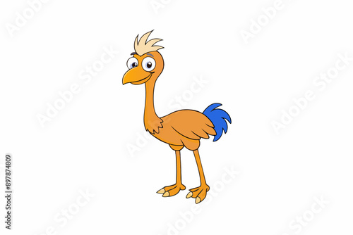 Funny Ostrich Vector Illustration Cartoons, Clipart, Line Art Design White Background, Funny ostrich vector illustration, cartoons, clipart, and line art design on white background. photo