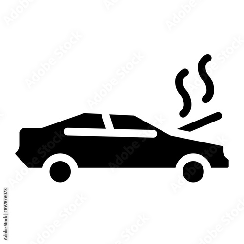 accident icon, broken cars, auto crash on road, car accident symbol isolated on white background. vector illustration