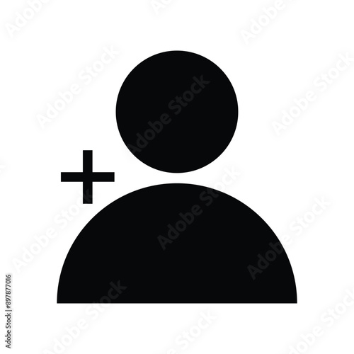 Add user member icon vector sign symbol account profile group person add symbol