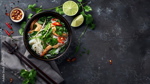 Fish soup with fresh spiced vermicelli noodles