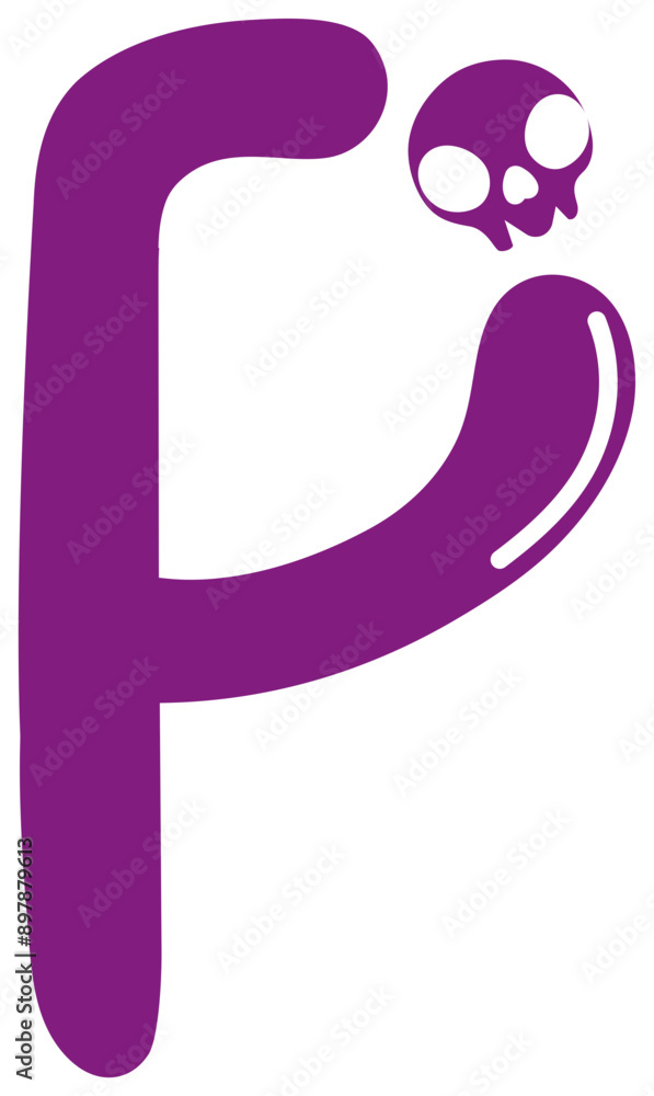 skull halloween letter p skull halloween letter p