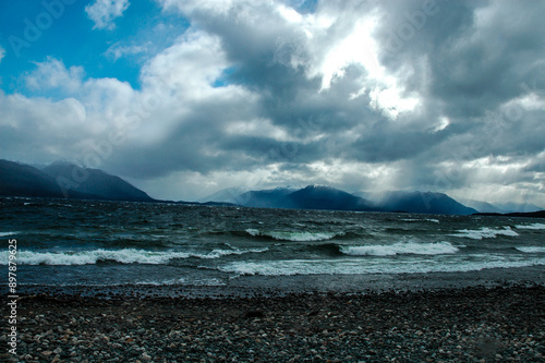 New Zealand lake with rocks